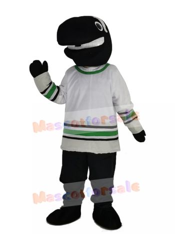 Whale Player in White T-shirt Mascot Costume