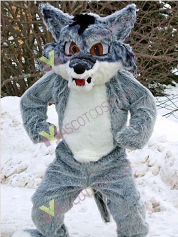 Gray Snow Fox Mascot Costume 
