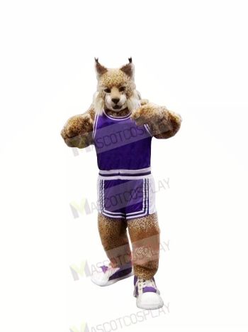 School Bobcat in Suit Mascot Costumes Cartoon