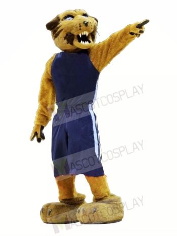 Sport Wildcat with Blue Suit Mascot Costumes Animal