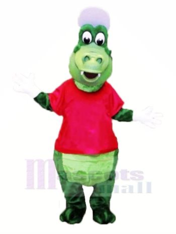 Sport Alligator with Red T-shirt Mascot Costumes Cartoon	
