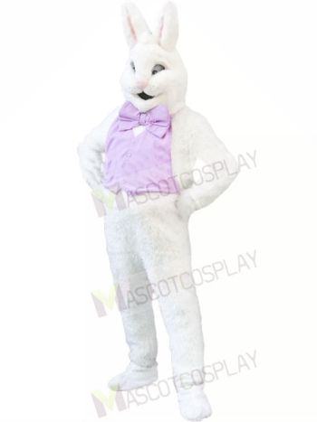 Confident White Bunny Rabbit Mascot Costumes Animal