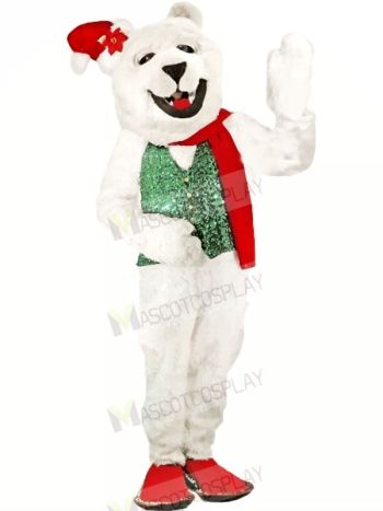 Holiday Polar Bear Mascot Costumes Cartoon