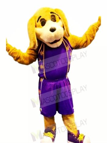 Sport Dog with Purple Suit Mascot Costumes Animal