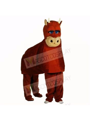 Brown Two Person Bull Mascot Costumes Adult