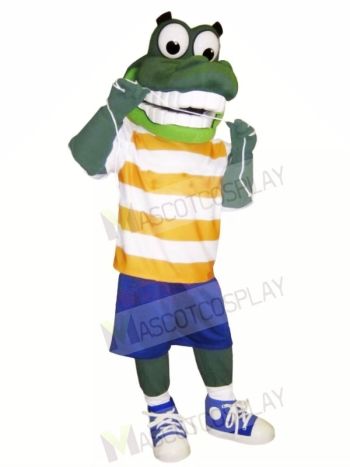 Green Gator with Big Eyes Mascot Costumes Animal	