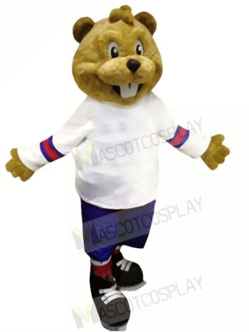 Brown Beaver with Suit Mascot Costumes Animal