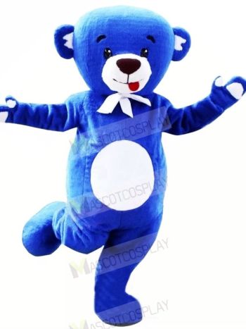 Happy Blue Bear Mascot Costumes Cartoon