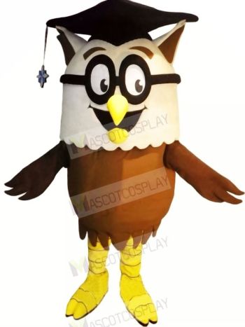 Erudite Owl with Glasses Mascot Costumes Animal	