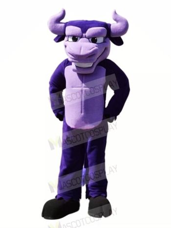 Power Purple Bull Mascot Costumes Cartoon