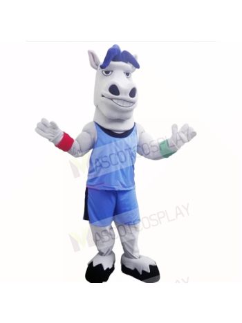 Sport Lightweight Horse with Blue Shirt Mascot Costumes School