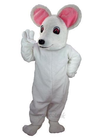 Albino White Mouse Mascot Costume