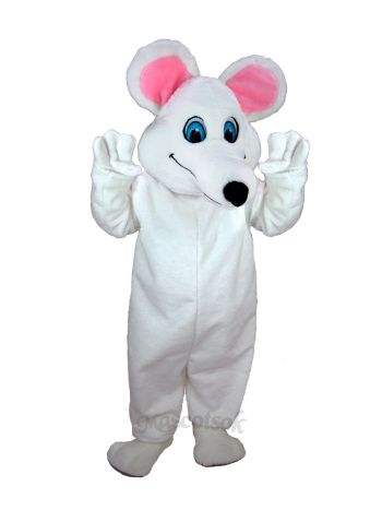 White Mouse Mascot Costume