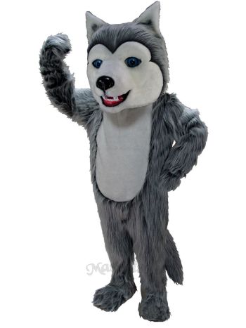 Grey Husky Dog Mascot Costume