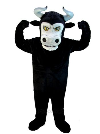 Black Fierce Bull Mascot Costume