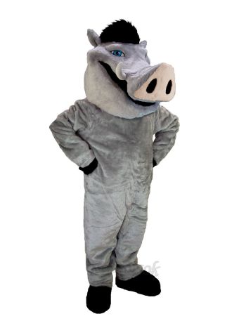 Grey Boar Pig Hog Mascot Costume
