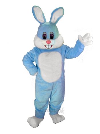 Easter Light Blue Toon Bunny Mascot Costume