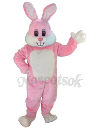 Easter Pink Toon Rabbit Mascot Costume