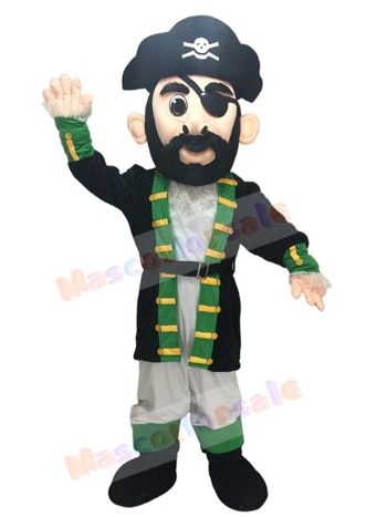 Green Cuff Captain Blythe Pirate Mascot Costume