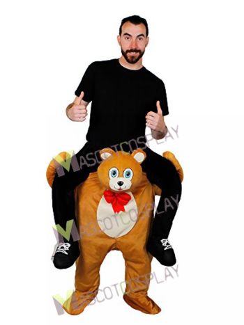 Piggyback Teddy Bear Carry Me Ride Brown Bear Mascot Costume 