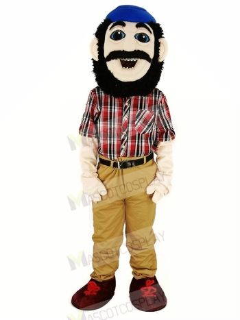 Lumberjack with Blue Hat Mascot Costume