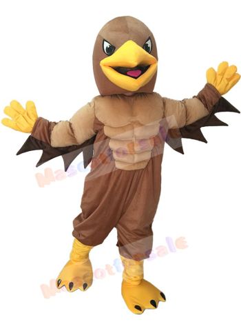 Cute Mighty Golden Eagle Mascot Costume