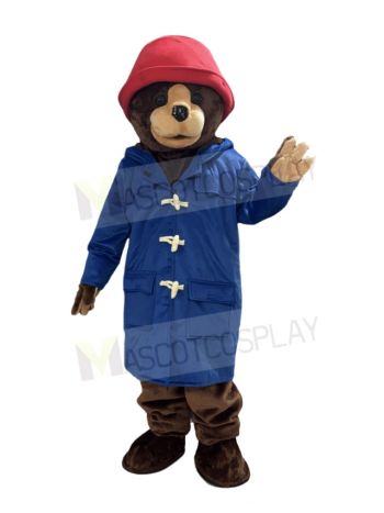 Brown Bear with Red Hat Mascot Costume