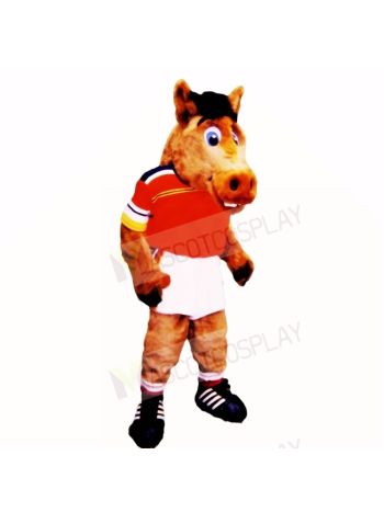 Sport Lightweight Horse with Red Shirt Mascot Costumes School