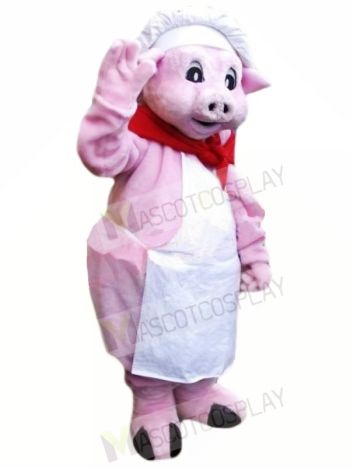 Chef Pink Pig Mascot Costumes
