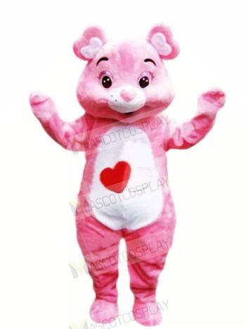 Lightweight Pink Bear Mascot Costume Cartoon