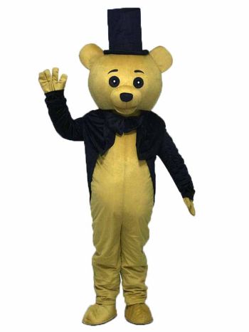 Ritual Bear Adult Mascot Costume Brown Teddy Bear Gentleman Suit