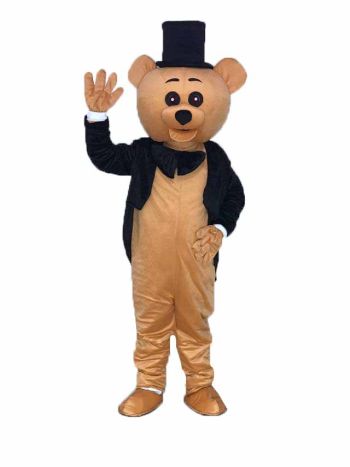 Ritual Bear Mascot Costume Brown Teddy Bear Gentleman Suit