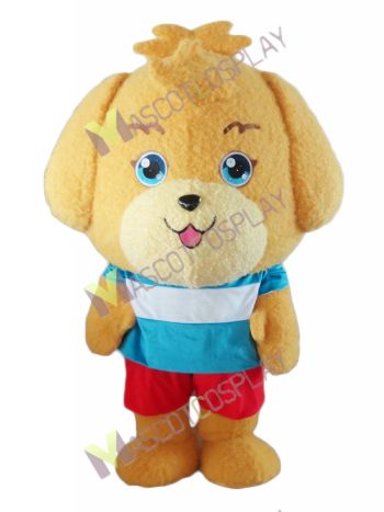 Yellow Lovely Little Puppy Dog Mascot Costume 