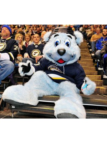 Louie Blue Furred Polar Bear Of The St Louis Blues Mascot Costume
